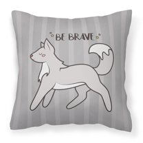 Carolines Treasures BB7472PW1818 Nursery Be Brave Wolf Fabric Decorative Pillow  18H x18W multicolor
