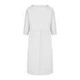 thumbnail image 5 of Meichang Summer Midi Dresses for Women Casual Cotton Linen Dresses 3/4 Sleeve Crew Neck A-Line Dresses Solid Loose Fit Tunic Dresses with Pockets, 5 of 8