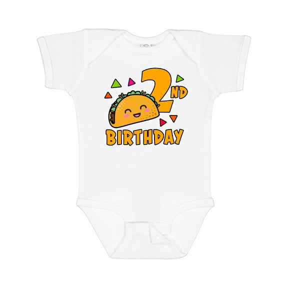 Inktastic 2nd Birthday with Taco and Confetti Boys or Girls Baby Bodysuit
