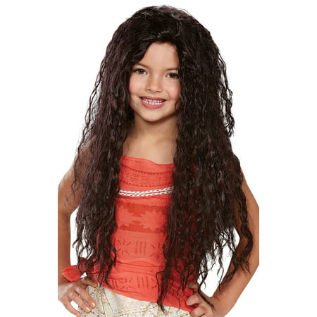 Disney Princess Moana Deluxe Black Halloween Costume Wig, for Child