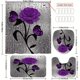 thumbnail image 4 of 1pc Purple Rose Shower Curtain, Waterproof Shower Curtain With 12 Hooks, Non-Slip Bathroom Rug, Toilet U-Shape Mat, Toilet Lid Cover, 4 of 5