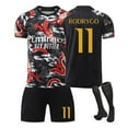 thumbnail image 1 of Sien 2425 European FC Multi-color Soccer Jersey, #11 RODRYGO European Dragon Pattern Soccer Jersey 3 Piece Set, Short Sleeve Adult European Soccer Jersey, #11/XS, 1 of 4
