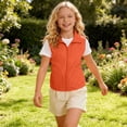 thumbnail image 6 of Jalioing Toddler Kids Outdoor Vest Boys Girls Solid Color Zip Up Collared Vest Casual Summer Travelling Vest with Pocket, 6 of 8