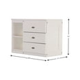 thumbnail image 2 of Discovery World Furniture Kids 3 Drawer Bedside Chest with Shelves in White, 2 of 4