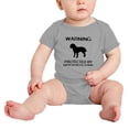 thumbnail image 2 of Warning: Protected by A American Water Spaniel Dog Funny Baby Rompers Bodysuit (Gray,6-12 Months), 2 of 5