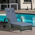 thumbnail image 2 of Outsunny Wicker Chaise Lounge, Outdoor Lounge Chair, Mixed Grey and Grey, 2 of 10