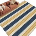 thumbnail image 2 of Vintage Stripes Washable Living Room Rugs 6'x9', Yellow Striped Retro Geometric Lines Low Pile Throw Large Area Rug Non-Slip Sturdy Edge Binding Carpet for Dining Room Kitchen Office, 2 of 9