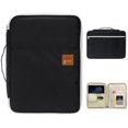 thumbnail image 1 of Multi-Functional A4 Document Bags Portfolio Organizer-Waterproof Travel Pouch Zippered Case for Ipads, Notebooks, Pens, Documents (Black), 1 of 7