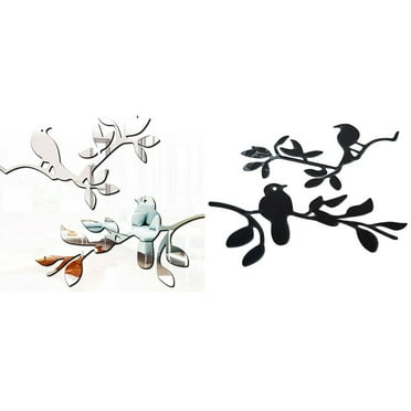 3D Mirror Bird Art Acrylic Mural Decal Removable Wall Sticker Home Room Decor