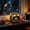 Black#61, variant on Halloween Wooden Spooky House Ornament with LED Lights, 3.94x3.54x3.54 in Black Desktop Decor for Table Mantel Party Centerpiece, Style 1
