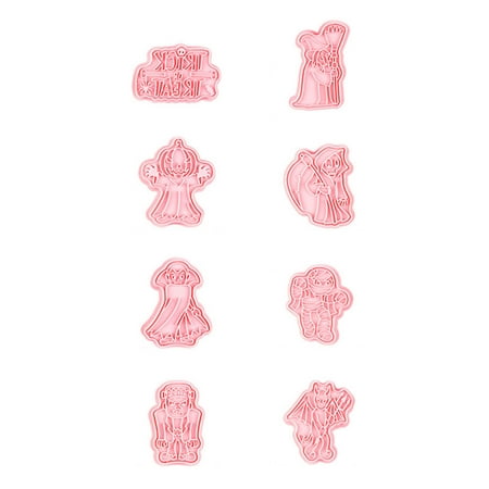 

HOTYA 8 Pack Halloween Cookie Cutters Plastic Biscuit Mold for Baking for Party Treat Decoration Gifts for Children and Adults