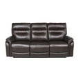 thumbnail image 4 of Fortuna Dark Brown Leather Power Recliner Sofa, 4 of 10