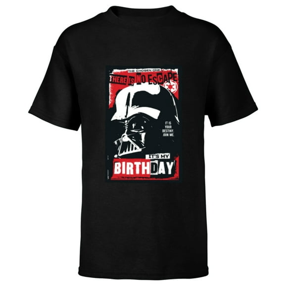 Star Wars Darth Vader There is No Escape It’s My Birthday - Short Sleeve T-Shirt for Kids - Customized-Black