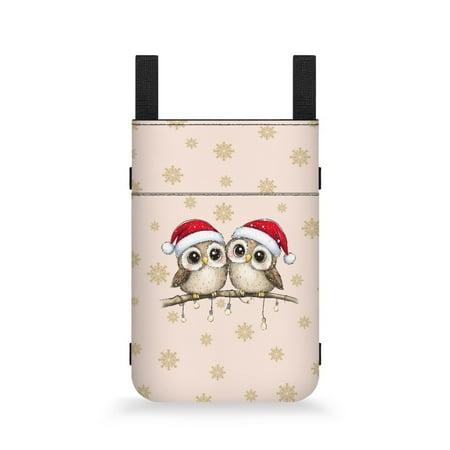 COEQINE Christmas Owl Crutch Bag Universal Crutch Accessories Bag Hanging Pouch Easy to Clean Crutch Tote accessories Forearm Crutch Bag Pouch Christmas Crutch Decoration
