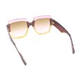 thumbnail image 4 of Womens Oversized Glitter Squared Rectangular Butterfly Plastic Sunglasses Pink Yellow - Brown Pink, 4 of 4