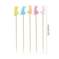 thumbnail image 3 of Moocorvic 100PCS Wooden Fruit Forks Easter Bunny and Egg Decoration Disposable Tiny Food Picks for Party, 3 of 7