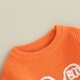 thumbnail image 4 of Okbabeha Toddler Baby Girl Boy Halloween Sweater/Romper Knit Chunky Ghost Sweaters Oversized Onesie Cute Winter Clothes, 4 of 7