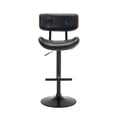 thumbnail image 5 of BELLEZE Set of (4) Contemporary Tufted Upholstered Swivel Hydraulic Adjustable Height Walnut Bar Stool, Black, 5 of 7