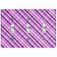 thumbnail image 1 of Metal Light Switch Plate Outlet Cover Vintage Purple Plaid Wallpaper WAL037, 1 of 13