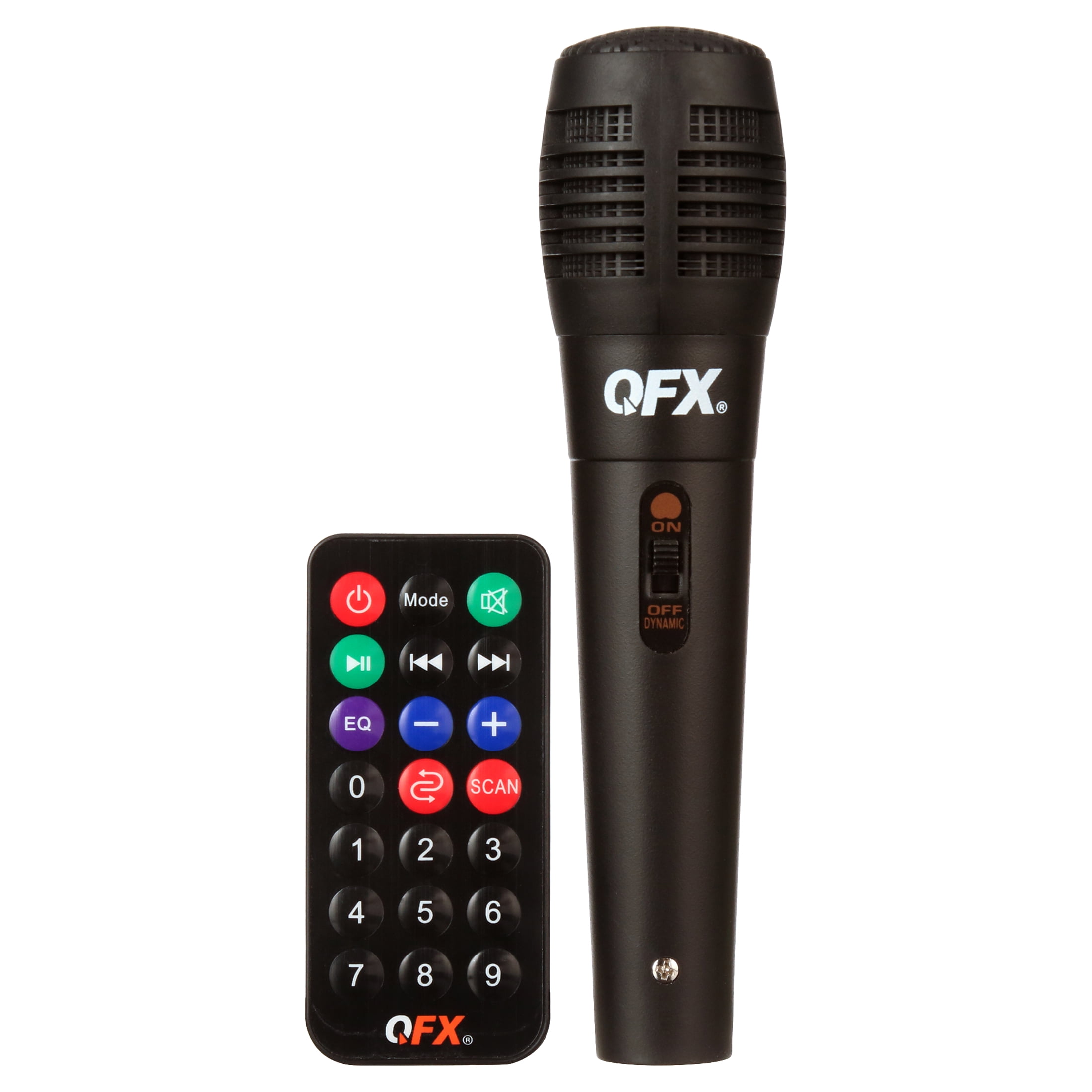 QFX 8" Portable Bluetooth Party Speaker, Bonus Microphone, Battery Powered , LED Lights, WMX-8074