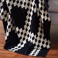 thumbnail image 3 of SAFAVIEH Zhuri Modern Black/Ivory Geometric Cotton Throw, 50" x 60", 3 of 6