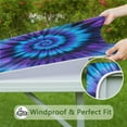 thumbnail image 6 of Blue Purple Tie Dye Mandala Pattern Square Fitted Tablecloth with Elastic Edge,Square Table Cover,Washable Elastic Table Cover for Home Kitchen Party Decor 34"x34", 6 of 6