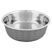 Angle View: Iconic Pet Color Splash Designer Rattan Fusion Bowl in Gray- Large