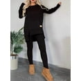thumbnail image 6 of 2025 Autumn Winter Women's Casual Solid Color Round Neck Long Sleeve Tops Korean Style Basic Wear Everyday Fashion Simple Outfit, 6 of 9