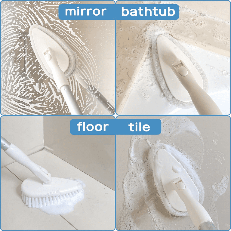Bathroom 3 In 1 Shower Cleaning Brush, Scrubbing Brush With 51