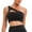 Black, variant on KyCheLot Women's Sports Bra Push up One-Shoulder Cut out Padded Workout Crop Tank Tops Yoga Bra