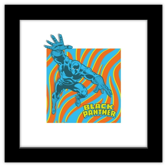Gallery Pops Marvel Comics Black Panther - Running Wild Wall Art, Black Framed Version, 12" x 12"