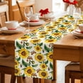 thumbnail image 5 of Sunflowers Table Runner 120 Inches, Beige Botanical Yellow Florals Butterfly Bed Runner Dresser Scarves Tabletop for Indoor Outdoor Parties/Ceremony/Banquet, 13"x 120", 5 of 8