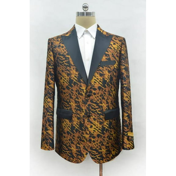 Mens Leopard - Animal Print Peak Lapel Cheap Priced Designer Fashion Dress Casual Blazer On Sale Prom Blazer