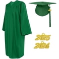 thumbnail image 2 of 6Pcs Misscom Matte Graduation Cap Gown Set with 2025 Tassel for High School and Bachelor Graduation dress robe ,Emerald green,51FF(5'6 "to 5' 8" ), 2 of 6