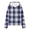 thumbnail image 4 of ICHUANYI Clearance Women's Casual Printed Zippered Long Sleeved Hooded Sweater Jacket Top(Dark Blue, S) ICHUANYI WER2023081513261, 4 of 6