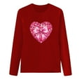 thumbnail image 5 of VOONCAS Womens Shirts Spring Fall Ladies Tops Valentine's Day Casual Graphic Crew Neck Red Long Sleeve Shirts for Women Size S, 5 of 5