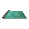 thumbnail image 2 of Ahgly Company Indoor Round Oriental Turquoise Blue Industrial Area Rugs, 6' Round, 2 of 4