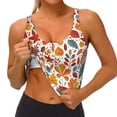 thumbnail image 3 of Balery Colorful Maple Leaves Sujetadores deportivos con espalda cruzada para mujer, acolchados, sin costuras, de alto impacto, ideales para yoga, gimnasio, entrenamiento y fitness.-X-Large, 3 of 8