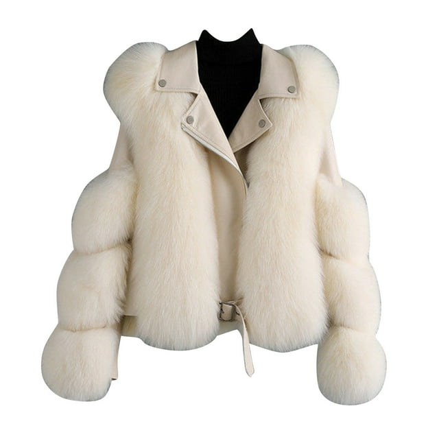 LOVZFMLL Jackets for Women's Lamb Hair Short Coat New Zipper Motorcycle Style Jacket