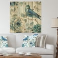 thumbnail image 2 of Designart 'Watercolor Indigold Lovely bird II' Farmhouse Print on Natural Pine Wood, 2 of 3
