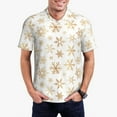 thumbnail image 1 of Fotbe gold Snowflake print Camiseta Polo de Golf para Hombre con Estampado – Camisa Deportiva Transpirable con Cuello Abotonado-XX-Large, 1 of 6