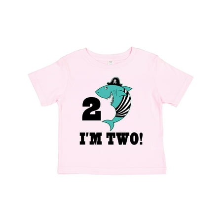 

Inktastic 2nd Birthday Pirate Shark 2 Year Old Gift Toddler Boy or Toddler Girl T-Shirt