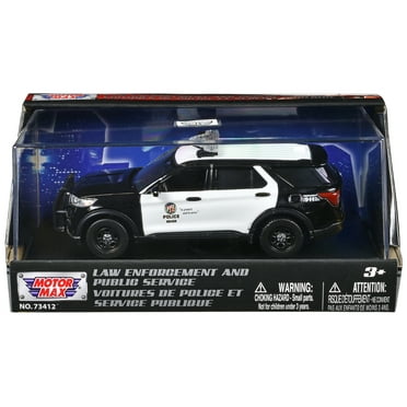 2022 Ford Police Interceptor Utility Black & White "Law Enforcement & Public Service" Series 1/43 Diecast Model Car by Motormax