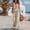 Khaki, variant on Womens Sleeveless V Neck Jumpsuits with Front Button Detail and Ruffle Waist Featuring Wide Leg Pants Cut Blue S