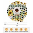 thumbnail image 6 of 13 Inch Round Placemats Set of 6, Spring Gnomes Non Slip Heat Insulation PP Table Mats, Botanical Budding Sunflowers Buffalo Plaid Washable Place Mats for Kitchen Dining Party Table Decor, 6 of 7