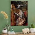 thumbnail image 2 of Greyhound Cute Dog Harp Stretched Canvas Size 8x12 – Retro Greyhound Dog Batter in Action With Harp for Themed Living Room, 2 of 5