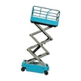 thumbnail image 3 of Xuanheng Lift Aerial Work Platform Model 1/64 Authentic for Sand Table Workshop Scene blue old, 3 of 8