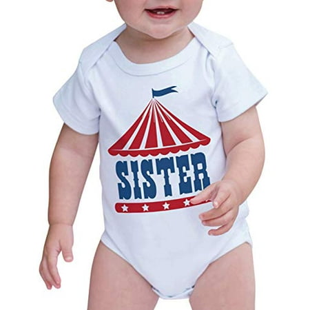 

7 ate 9 Apparel Girls Birthday Circus Sister Onepiece White
