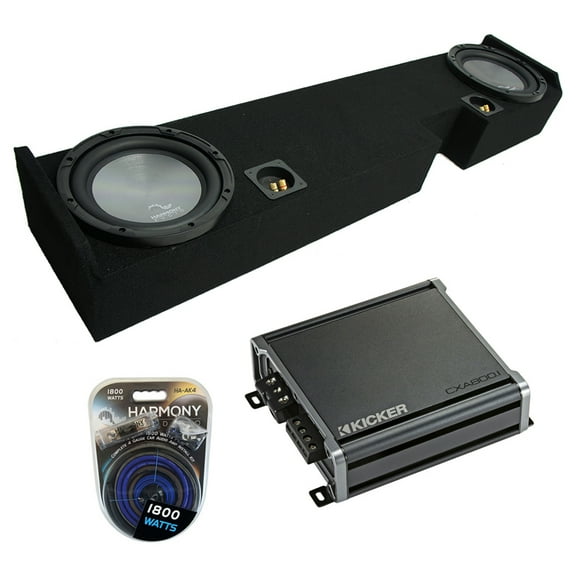01-14 Ford F250 F350 Ext Super Cab Truck Harmony A102 Dual 10" Sub Box & CXA8001