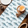 thumbnail image 3 of Coastal Fishes Table Runner 36 Inches, Summer Watercolor Ocean Animals Bed Runner Dresser Scarves Tabletop for Indoor Outdoor Parties/Ceremony/Banquet, 13"x 36", 3 of 8